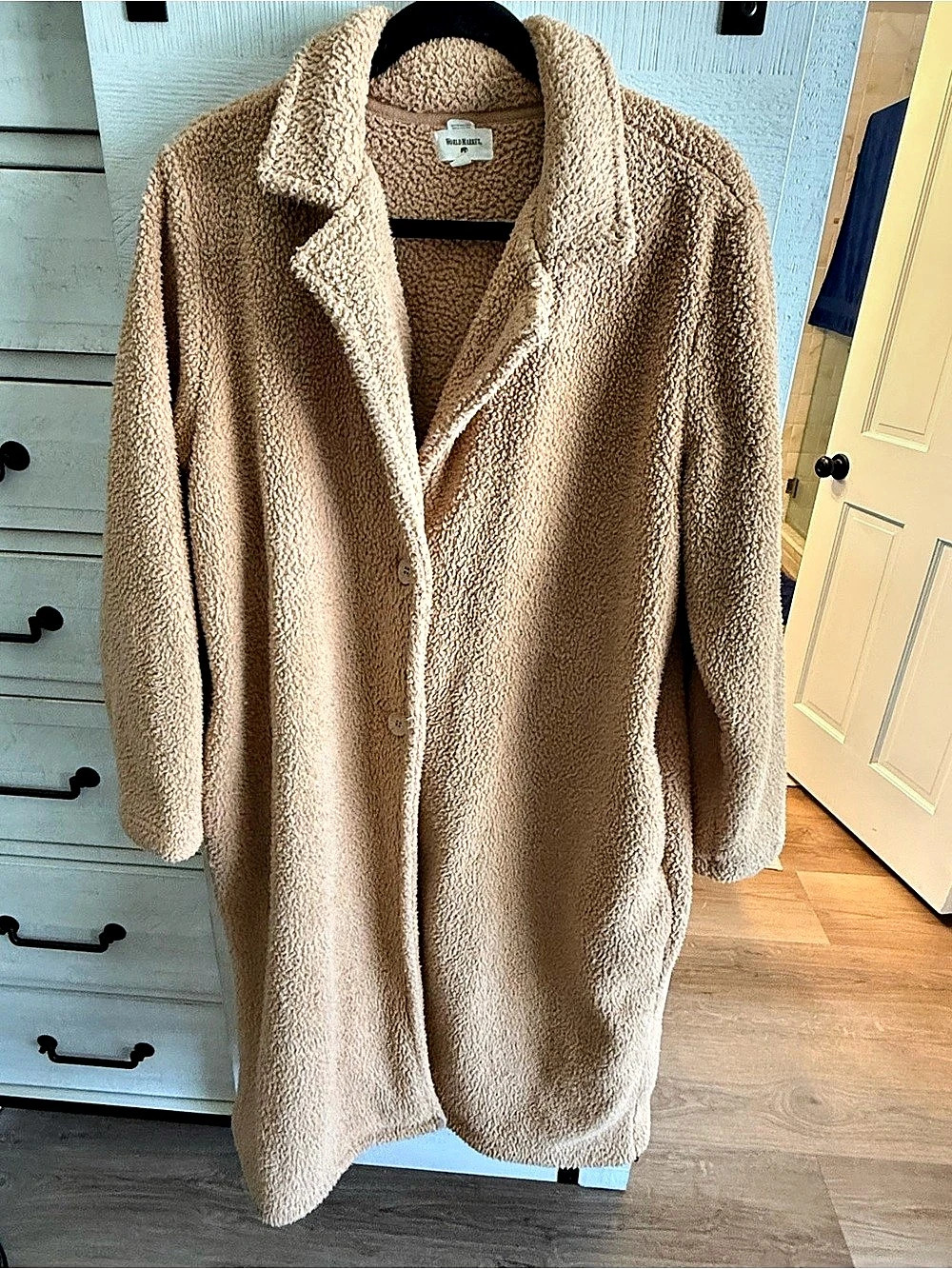 World Market Teddy Coat in Brown Like New